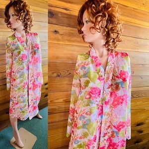 SHORE DRIVE Pretty NWT Sheer BOHO Floral KIMONO Jacket O/S